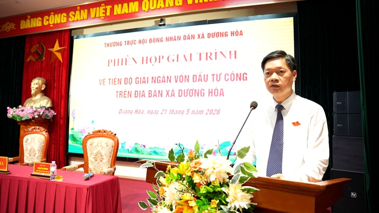 Thường trực HĐND xã Dương Hoà tổ chức phiên họp giải trình về tiến độ giải ngân vốn đầu tư công trên địa bàn xã- Ảnh 14.