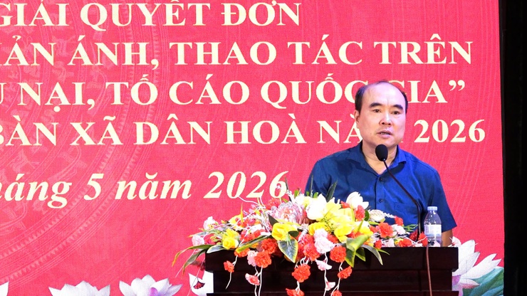 Dân Hòa tổ chức hội nghị tập huấn nghiệp vụ xử lý, giải quyết đơn thư khiếu nại, tố cáo, kiến nghị, phản ánh và hướng dẫn sử dụng nền tảng quản lý công tác khiếu nại, tố cáo quốc gia của Thanh tra Chính phủ năm 2026.- Ảnh 1.