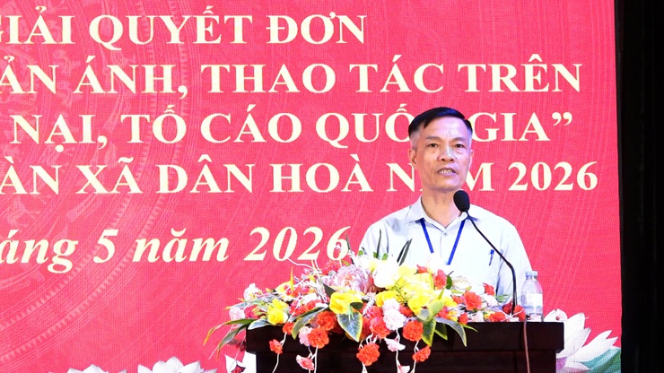 Dân Hòa tổ chức hội nghị tập huấn nghiệp vụ xử lý, giải quyết đơn thư khiếu nại, tố cáo, kiến nghị, phản ánh và hướng dẫn sử dụng nền tảng quản lý công tác khiếu nại, tố cáo quốc gia của Thanh tra Chính phủ năm 2026.- Ảnh 2.