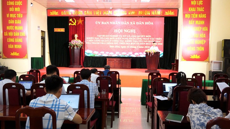 Dân Hòa tổ chức hội nghị tập huấn nghiệp vụ xử lý, giải quyết đơn thư khiếu nại, tố cáo, kiến nghị, phản ánh và hướng dẫn sử dụng nền tảng quản lý công tác khiếu nại, tố cáo quốc gia của Thanh tra Chính phủ năm 2026.- Ảnh 7.