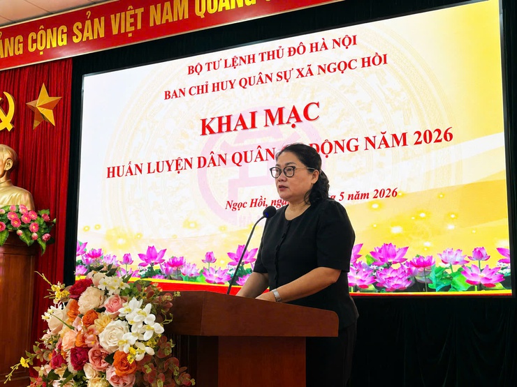 Ban Chỉ huy Quân sự xã Ngọc Hồi tổ chức Khai mạc huấn luyện Dân quân cơ động năm 2026- Ảnh 4.