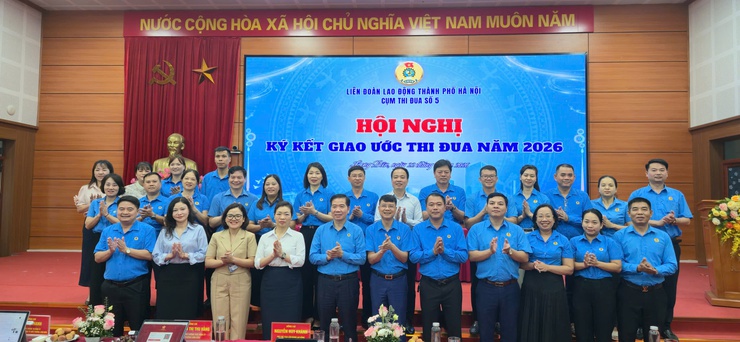 Cụm thi đua số 5 các Công đoàn xã, phường tổ chức Lễ ký Giao ước thi đua năm 2026- Ảnh 4.