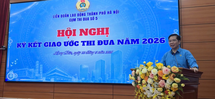 Cụm thi đua số 5 các Công đoàn xã, phường tổ chức Lễ ký Giao ước thi đua năm 2026- Ảnh 3.