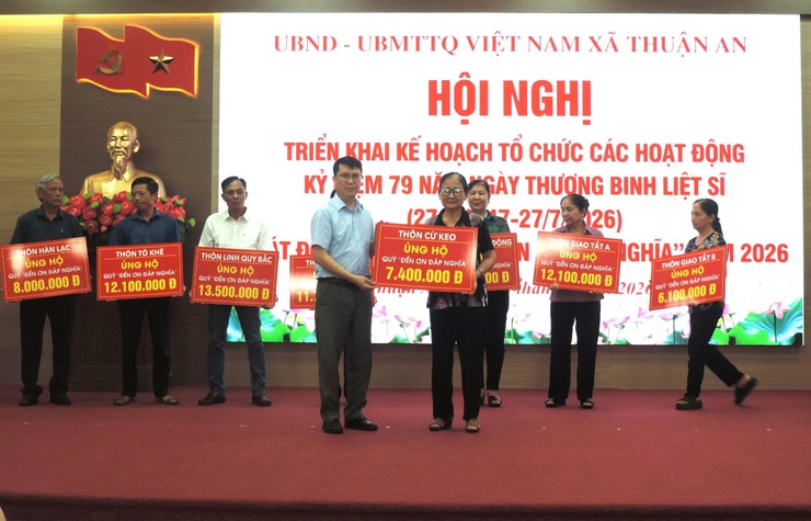 Xã Thuận An tiếp nhận gần 800 triệu ủng hộ Quỹ Đền ơn đáp nghĩa- Ảnh 4.