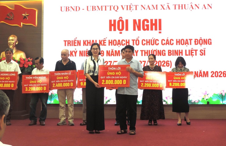 Xã Thuận An tiếp nhận gần 800 triệu ủng hộ Quỹ Đền ơn đáp nghĩa- Ảnh 5.