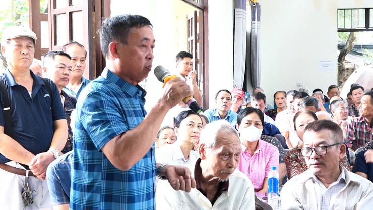 Hội nghị lấy ý kiến nhân dân về phương án bồi thường, hỗ trợ giải phóng mặt bằng đợt 1 thực hiện Dự án đầu tư xây dựng Khu đô thị thể thao Olympic trên địa bàn thôn Ước Lễ.- Ảnh 6.