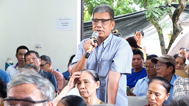 Hội nghị lấy ý kiến nhân dân về phương án bồi thường, hỗ trợ giải phóng mặt bằng đợt 1 thực hiện Dự án đầu tư xây dựng Khu đô thị thể thao Olympic trên địa bàn thôn Ước Lễ.- Ảnh 7.