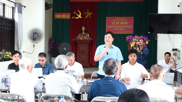 Hội nghị lấy ý kiến nhân dân về phương án bồi thường, hỗ trợ giải phóng mặt bằng đợt 1 thực hiện Dự án đầu tư xây dựng Khu đô thị thể thao Olympic trên địa bàn thôn Ước Lễ.- Ảnh 3.