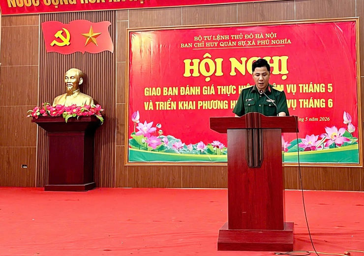 Ban Chỉ huy quân sự xã Phú Nghĩa tổ chức giao ban tháng 5, triển khai nhiệm vụ tháng 6- Ảnh 5.