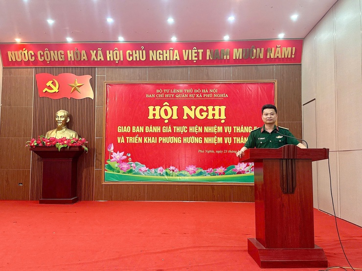 Ban Chỉ huy quân sự xã Phú Nghĩa tổ chức giao ban tháng 5, triển khai nhiệm vụ tháng 6- Ảnh 6.