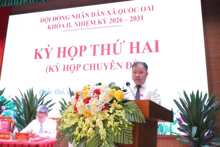 KỲ HỌP THỨ HAI HĐND XÃ QUỐC OAI QUYẾT NGHỊ NHIỀU NỘI DUNG QUAN TRỌNG CHO GIAI ĐOẠN PHÁT TRIỂN MỚI- Ảnh 5.