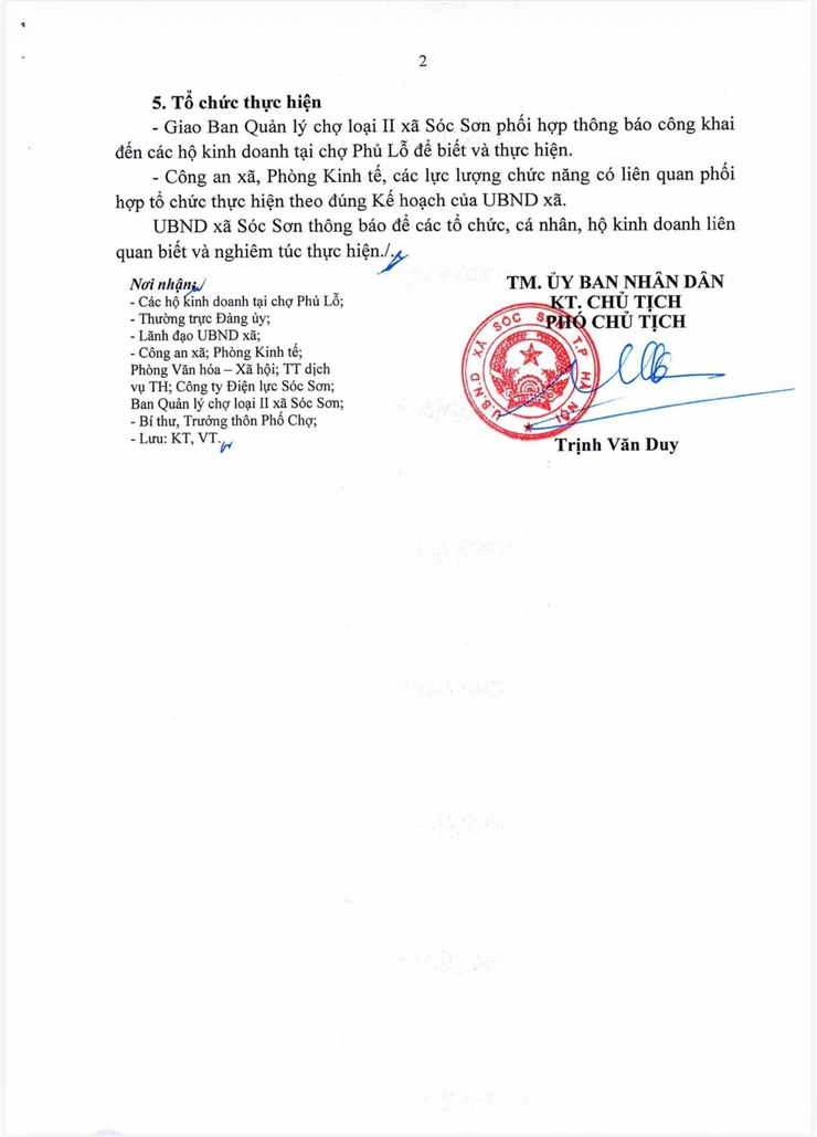 THÔNG BÁO VỀ VIỆC TỔ CHỨC CƯỠNG CHẾ THI HÀNH QUYẾT ĐỊNH THU HỒI SẠP/KI ỐT TẠI CHỢ PHỦ LỖ.- Ảnh 2.