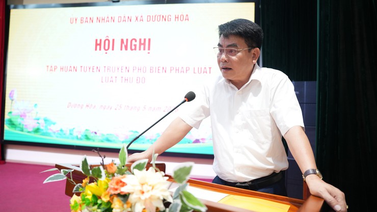 Gần 200 đại biểu xã Dương Hoà được tuyên truyền, phổ biến Luật Thủ đô năm 2026 - Ảnh 2.