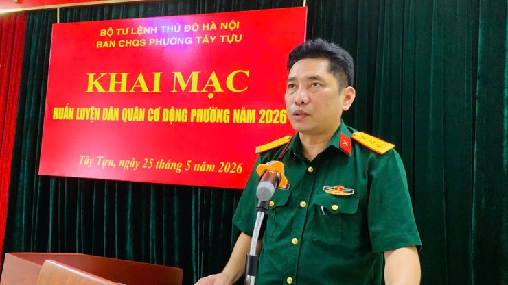 Ban chỉ huy quân sự phường Tây Tựu khai mạc huấn luyện Dân quân cơ động 2026- Ảnh 1.