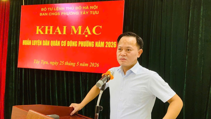 Ban chỉ huy quân sự phường Tây Tựu khai mạc huấn luyện Dân quân cơ động 2026- Ảnh 2.