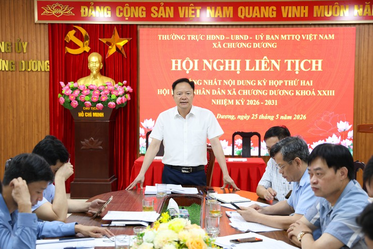 Hội nghị liên tịch thống nhất nội dung chương trình kỳ họp thường lệ giữa năm 2026 HĐND xã Chương Dương khóa XXIII, nhiệm kỳ 2026 - 2031- Ảnh 2.