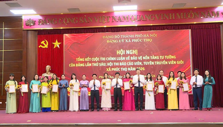 PHÚC THỌ TỔNG KẾT CUỘC THI CHÍNH LUẬN VỀ BẢO VỆ NỀN TẢNG TƯ TƯỞNG CỦA ĐẢNG LẦN THỨ SÁU, NĂM 2026 VÀ HỘI THI BÁO CÁO VIÊN, TUYÊN TRUYỀN VIÊN GIỎI NĂM 2026- Ảnh 10.