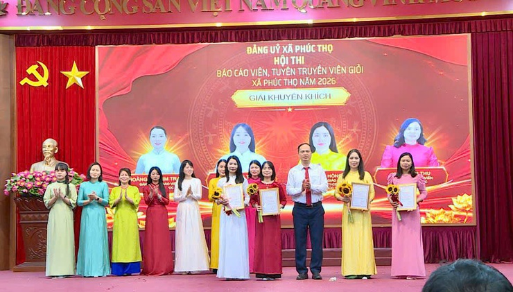 PHÚC THỌ TỔNG KẾT CUỘC THI CHÍNH LUẬN VỀ BẢO VỆ NỀN TẢNG TƯ TƯỞNG CỦA ĐẢNG LẦN THỨ SÁU, NĂM 2026 VÀ HỘI THI BÁO CÁO VIÊN, TUYÊN TRUYỀN VIÊN GIỎI NĂM 2026- Ảnh 8.