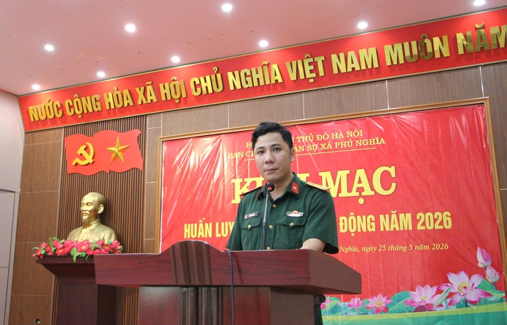 Ban CHQS xã Phú Nghĩa khai mạc huấn luyện lực lượng dân quân cơ động năm 2026- Ảnh 5.