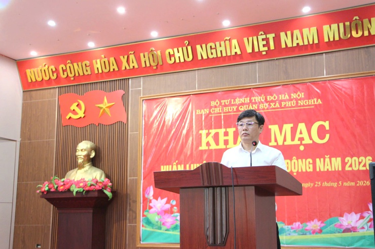 Ban CHQS xã Phú Nghĩa khai mạc huấn luyện lực lượng dân quân cơ động năm 2026- Ảnh 6.