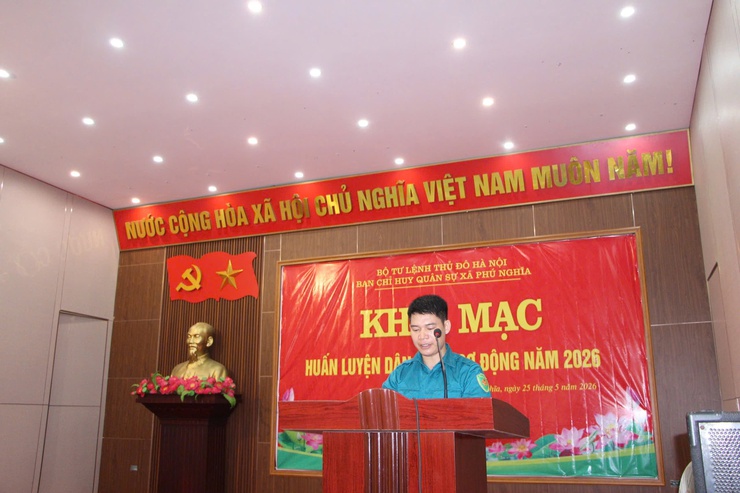 Ban CHQS xã Phú Nghĩa khai mạc huấn luyện lực lượng dân quân cơ động năm 2026- Ảnh 9.
