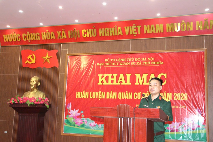 Ban CHQS xã Phú Nghĩa khai mạc huấn luyện lực lượng dân quân cơ động năm 2026- Ảnh 8.