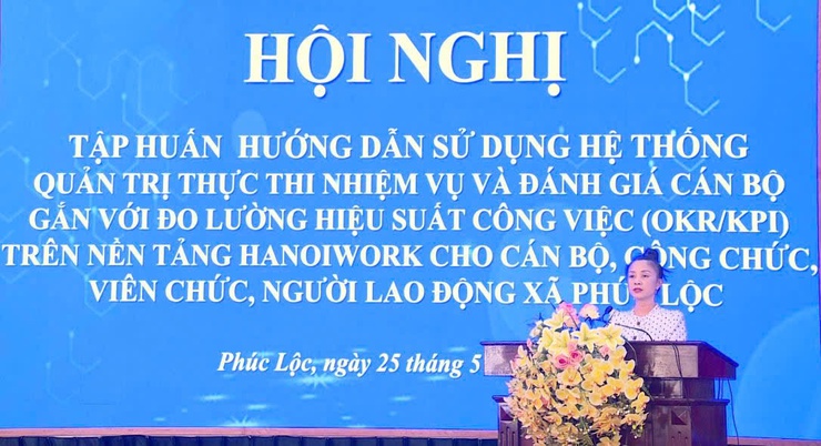 Xã Phúc Lộc tập huấn quản trị mục tiêu theo OKR/KPI và triển khai Hanoi Work- Ảnh 1.