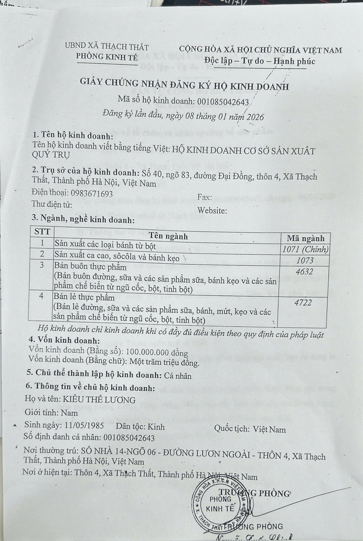Bản tự công bố chất lượng an toàn thực phẩm sản phẩm- Ảnh 1.