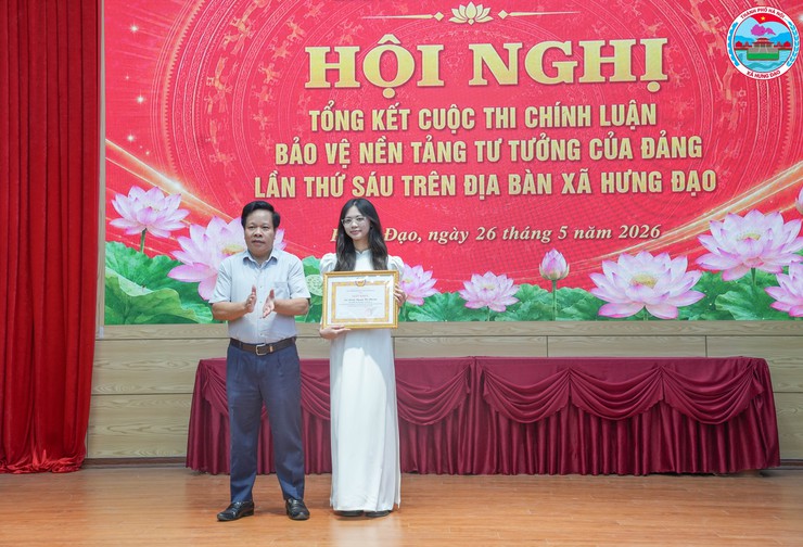 ĐẢNG ỦY XÃ HƯNG ĐẠO TỔ CHỨC TỔNG KẾT VÀ TRAO GIẢI CUỘC THI CHÍNH LUẬN BẢO VỆ NỀN TẢNG TƯ TƯỞNG CỦA ĐẢNG NĂM 2026- Ảnh 6.
