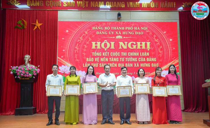 ĐẢNG ỦY XÃ HƯNG ĐẠO TỔ CHỨC TỔNG KẾT VÀ TRAO GIẢI CUỘC THI CHÍNH LUẬN BẢO VỆ NỀN TẢNG TƯ TƯỞNG CỦA ĐẢNG NĂM 2026- Ảnh 5.