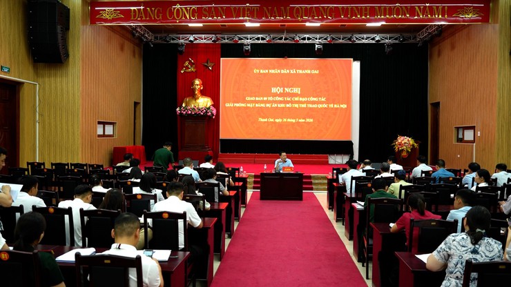 Xã Thanh Oai: Giao ban đẩy nhanh tiến độ giải phóng mặt bằng Dự án đầu tư xây dựng Khu đô thị thể thao Quốc tế Hà Nội- Ảnh 1.