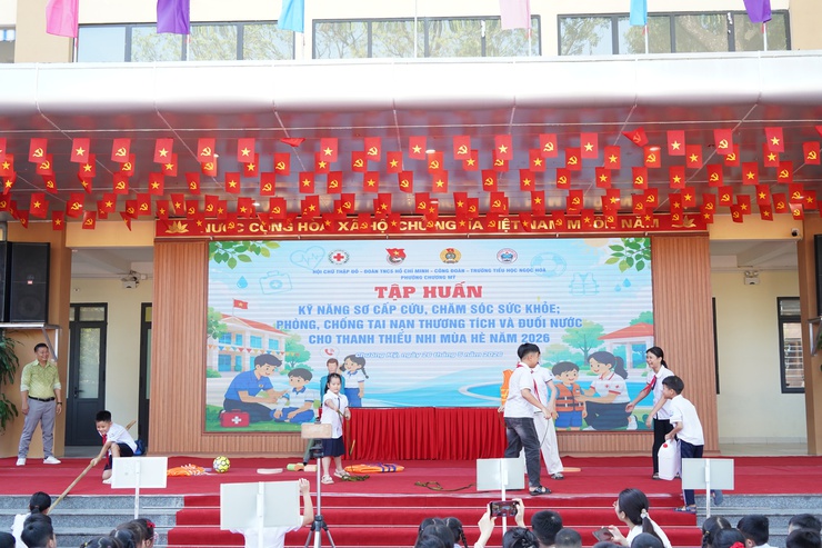Phường Chương Mỹ tổ chức tập huấn kỹ năng sơ cấp cứu, phòng chống tai nạn thương tích và đuối nước cho thanh thiếu nhi hè 2026- Ảnh 22.