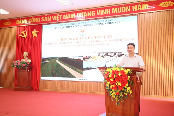 CHI CỤC THỦY LỢI VÀ PHÒNG, CHỐNG THIÊN TAI HÀ NỘI TUYÊN TRUYỀN PHÁP LUẬT VỀ ĐÊ ĐIỀU, THỦY LỢI VÀ PHÒNG, CHỐNG THIÊN TAI TẠI XÃ CỔ ĐÔ- Ảnh 1.