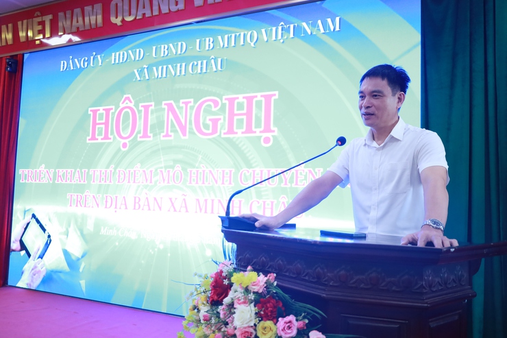 Xã Minh Châu triển khai thí điểm mô hình chuyển đổi số cấp xã- Ảnh 1. Xã Minh Châu triển khai thí điểm mô hình chuyển đổi số cấp xã- Ảnh 1.