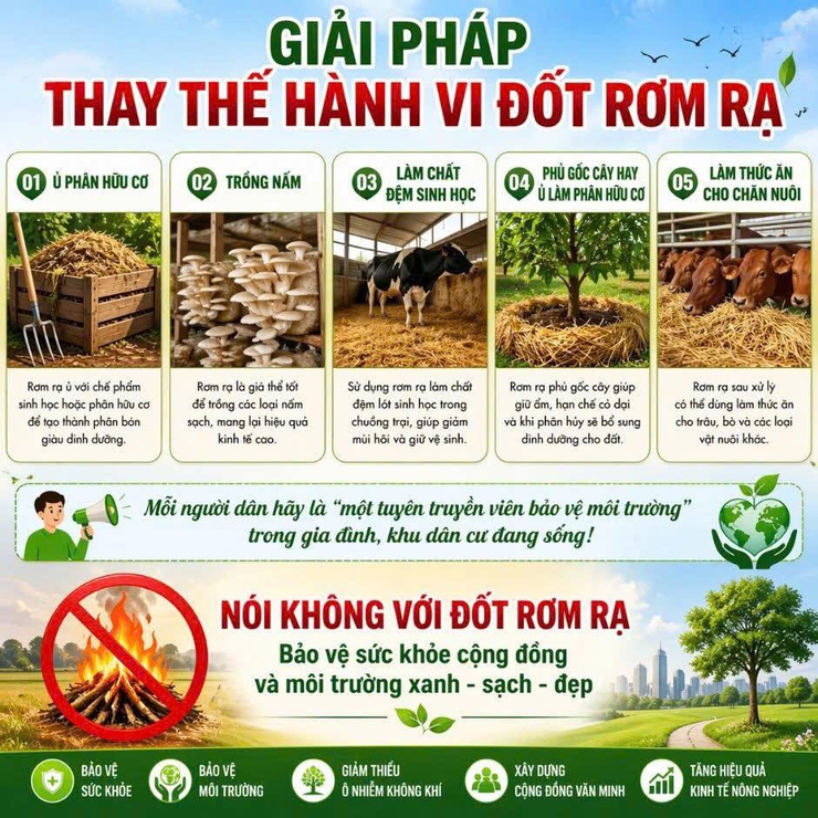 KHÔNG ĐỐT RƠM RẠ, PHỤ PHẨM NÔNG NGHIỆP SAU THU HOẠCH- Ảnh 2.