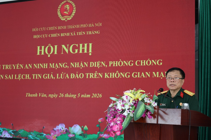 Hội Cựu chiến binh xã Tiến Thắng tổ chức hội nghị tuyên truyền an ninh mạng và phòng chống tội phạm trên không gian mạng- Ảnh 2.