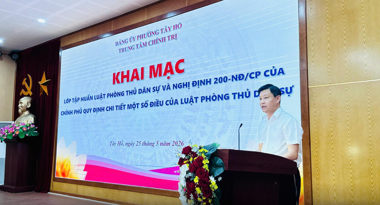 Phường Tây Hồ: Tập huấn Luật Phòng thủ dân sự và Nghị định số 200-NĐ/CP của Chính phủ quy định chi tiết một số điều của Luật Phòng thủ dân sự- Ảnh 1.
