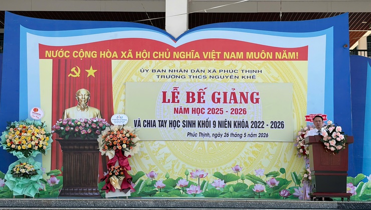 THCS Nguyên Khê tổ chức lễ bế giảng năm học 2025-2026 và chia tay học sinh khối 9- Ảnh 3.