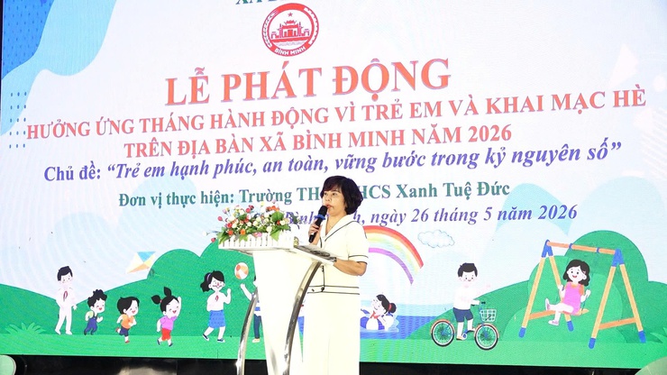 Lễ phát động hưởng ứng Tháng hành động vì trẻ em  và khai mạc hè trên địa bàn xã Bình Minh năm 2026- Ảnh 2.