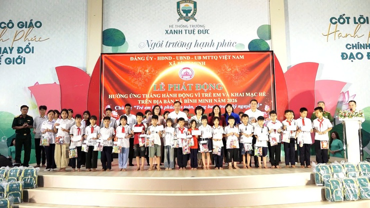 Lễ phát động hưởng ứng Tháng hành động vì trẻ em  và khai mạc hè trên địa bàn xã Bình Minh năm 2026- Ảnh 8.