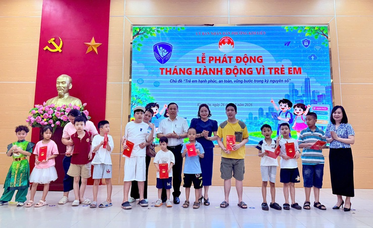 Phường Kim Liên tổ chức Lễ phát động Tháng hành động vì trẻ em năm 2026- Ảnh 3.