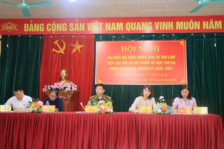 Hội nghị Đại biểu Hội đồng nhân dân xã Thư Lâm Tiếp xúc cử tri trước kỳ họp thứ Ba Hội đồng nhân dân xã khóa II, nhiệm kỳ 2026- 2031- Tổ đại biểu số 4 ( Đơn vị bầu cử số 7 và 8).- Ảnh 1.