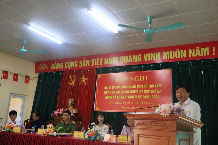 Hội nghị Đại biểu Hội đồng nhân dân xã Thư Lâm Tiếp xúc cử tri trước kỳ họp thứ Ba Hội đồng nhân dân xã khóa II, nhiệm kỳ 2026- 2031- Tổ đại biểu số 4 ( Đơn vị bầu cử số 7 và 8).- Ảnh 14.
