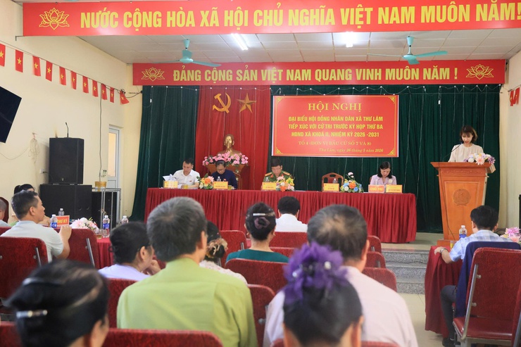 Hội nghị Đại biểu Hội đồng nhân dân xã Thư Lâm Tiếp xúc cử tri trước kỳ họp thứ Ba Hội đồng nhân dân xã khóa II, nhiệm kỳ 2026- 2031- Tổ đại biểu số 4 ( Đơn vị bầu cử số 7 và 8).- Ảnh 8.