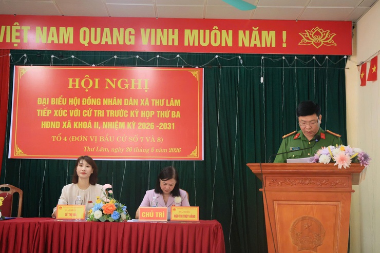Hội nghị Đại biểu Hội đồng nhân dân xã Thư Lâm Tiếp xúc cử tri trước kỳ họp thứ Ba Hội đồng nhân dân xã khóa II, nhiệm kỳ 2026- 2031- Tổ đại biểu số 4 ( Đơn vị bầu cử số 7 và 8).- Ảnh 9.