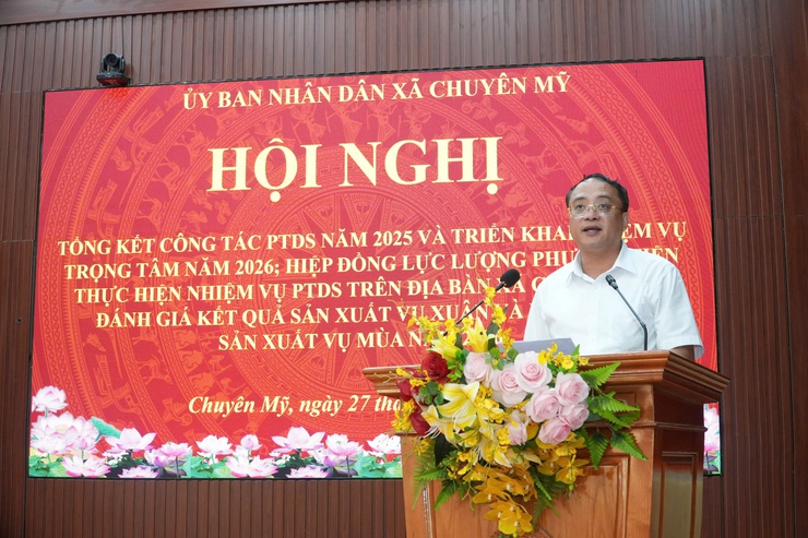 Chuyên Mỹ tổng kết công tác phòng thủ dân sự năm 2025, triển khai nhiệm vụ trọng tâm năm 2026- Ảnh 3.