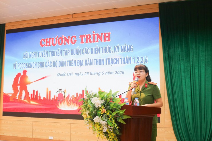 Hội nghị tuyên truyền các kiến thức, kỹ năng về PCCC và CNCH cho Nhân dân trên địa bàn các thôn Thạch Thán- Ảnh 3.