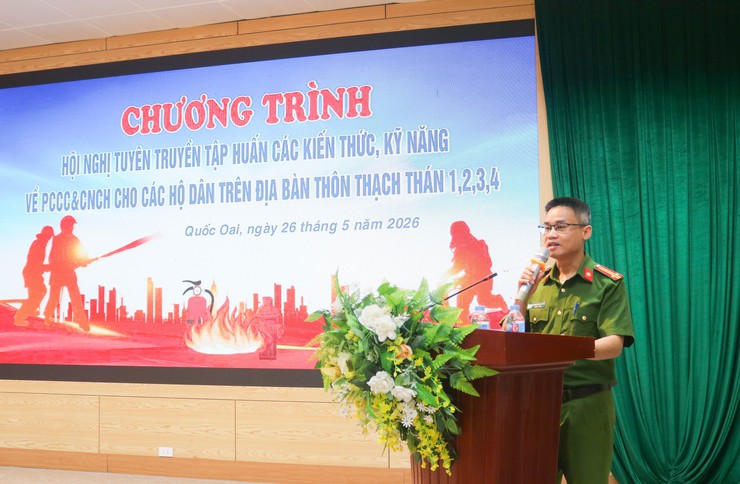 Hội nghị tuyên truyền các kiến thức, kỹ năng về PCCC và CNCH cho Nhân dân trên địa bàn các thôn Thạch Thán- Ảnh 4.