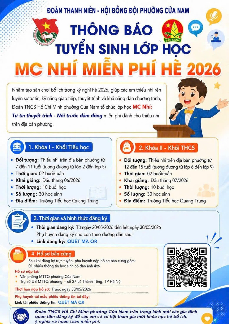 [TUYỂN SINH LỚP MC NHÍ MIỄN PHÍ HÈ 2026]- Ảnh 1.