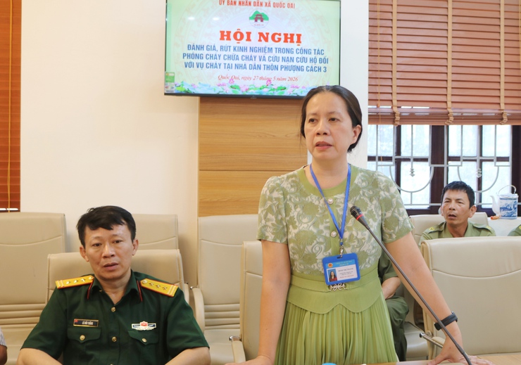 Quốc Oai rút kinh nghiệm công tác phòng cháy chữa cháy và cứu nạn cứu hộ sau vụ cháy tại Thôn Phượng Cách 3- Ảnh 9.